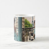 Klassische, weiße Tasse | Mädchen in Paris (Mittel)