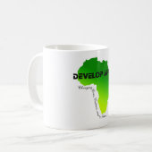 klassische weiße Tasse mit Afrika-Kontur (Vorderseite Links)