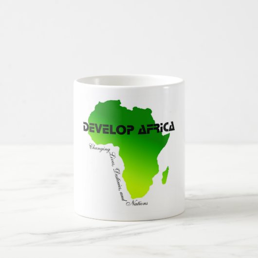 klassische weiße Tasse mit Afrika-Kontur (Mittel)