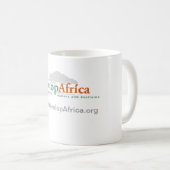 klassische weiße Tasse mit entwickeln Afrika-Logo (VorderseiteRechts)