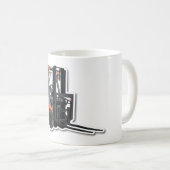 Klassische, weiße Tasse mit Gabelstapler-Design  (VorderseiteRechts)