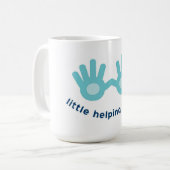 Klassische weiße Tasse mit Lächeln-Logo (Vorderseite Links)