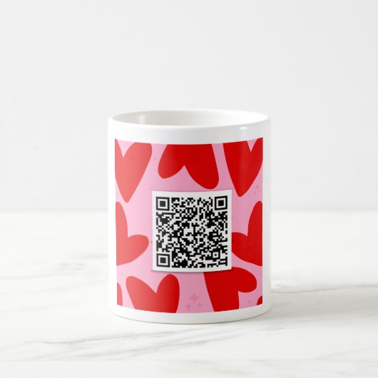 Klassische, weiße Tasse mit Liebeslied per QR-Code (Mittel)