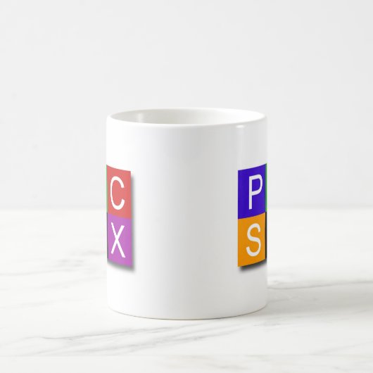 Klassische weiße Tasse PSC SUX (Mittel)