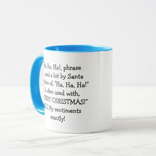 Klassische weiße Tasse Santa Claus "Ho, Ho, Ho" (Vorderseite Links)