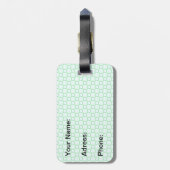 Klassische weiße und minzgrüne Gepäckmarke Gepäckanhänger (Rückseite vertikal)