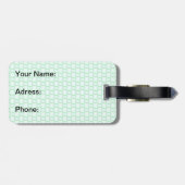 Klassische weiße und minzgrüne Gepäckmarke Gepäckanhänger (Rückseite horizontal)