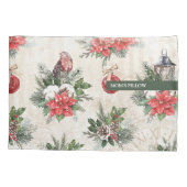 Klassische weiße und rote Blume Kissenbezug (Rückseite-Links)