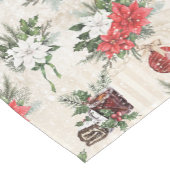 Klassische weiße und rote Blume Kurzer Tischläufer (Ecke)