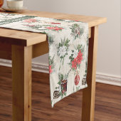 Klassische weiße und rote Blume Kurzer Tischläufer (Beispiel)