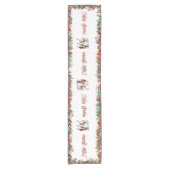 Klassische weiße und rote Blume Kurzer Tischläufer (Vorderseite)