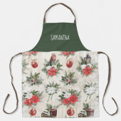 Klassische weiße und rote Blume Schürze (Vorderseite)