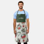 Klassische weiße und rote Blume Schürze (Getragen)