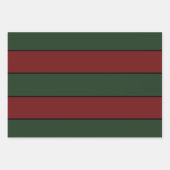 Klassische weiße und rote Streifen Geschenkpapier Set (Vorderseite)