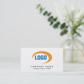 Klassische weiße Visitenkarte mit Logo (Stehend Vorderseite)