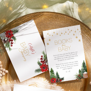 Klassische weiße Weihnachts-Babyshower-Bücher für Begleitkarte