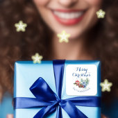 Klassische weiße Weihnachtsdekoration Quadratischer Aufkleber