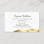 Klassische Weißwavy Gold Dekoration Inspiration un Visitenkarte (Rückseite)