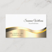 Klassische Weißwavy Gold Dekoration Inspiration un Visitenkarte (Vorderseite)