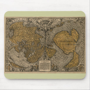 Klassische Weltkarte 1531 Antique von Oronce Fine Mousepad