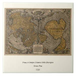 Klassische Weltkarte Antique 1531 von Oronce Fine Fliese