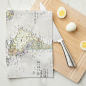 Klassische Weltkarte Geschirrtuch (Viertel Falte)