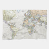 Klassische Weltkarte Geschirrtuch (Horizontal)