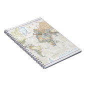 Klassische Weltkarte Notizblock (Rechte Seite)