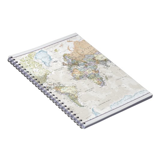 Klassische Weltkarte Notizblock (Rechte Seite)