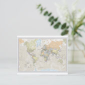 Klassische Weltkarte Postkarte (Stehend Vorderseite)