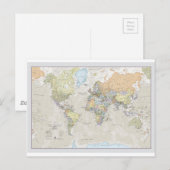 Klassische Weltkarte Postkarte (Vorne/Hinten)