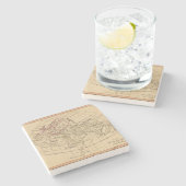 Klassische Weltkarte Steinuntersetzer (Seitenansicht)