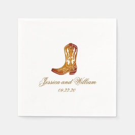 Klassische Western Dunkelbraune Hochzeit Serviette