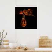 Klassische Western-Gitarre und Cowboyhut Poster (Küche)