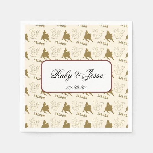 Klassische Western-Wüste-Braun-Hochzeit Serviette (Vorderseite)