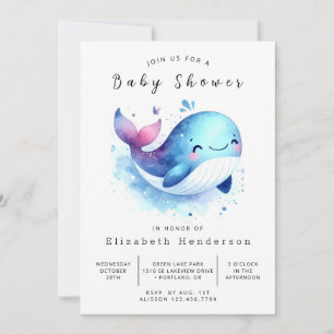 Klassische Whale Baby Dusche Einladung