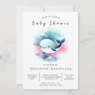 Klassische Whale-Baby-Dusche Einladung