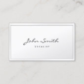 Klassische "White Border Vocalist Business Card" Visitenkarte (Vorderseite)