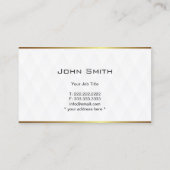 Klassische White Diamond Grid Pattern Business Car Visitenkarte (Rückseite)