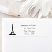 Klassische White Eiffel Tower Script-Rücksendeadre (Insitu)