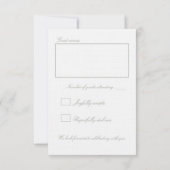 Klassische White Linen Hochzeitsschrift in UAWG RSVP Karte (Rückseite)
