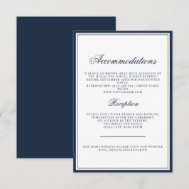 Klassische White Navy Elegant Regal Begleitkarte