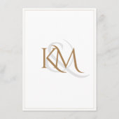 Klassische White und Gold Monogram Typografy Weddi Begleitkarte (Rückseite)