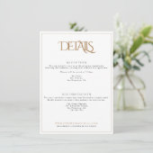 Klassische White und Gold Monogram Typografy Weddi Begleitkarte (Stehend Vorderseite)