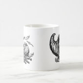 Klassische Wicker Cornucopia Schwarz-weiß Illustra Kaffeetasse (Mittel)