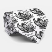 Klassische Wicker Cornucopia Schwarz-weiß Illustra Krawatte (Gerollt)