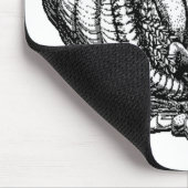 Klassische Wicker Cornucopia Schwarz-weiß Illustra Mousepad (Ecke)