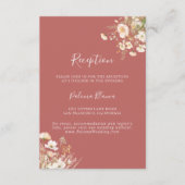 Klassische Wildblume Boho Blush Hochzeitsempfang Begleitkarte (Vorderseite)