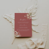 Klassische Wildblume Boho Blush Hochzeitsempfang Begleitkarte