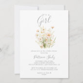 Klassische Wildblume mit Blütenspülung Einladung (Vorderseite)